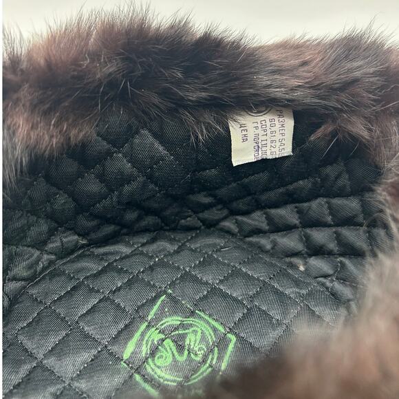 Vintage USSR Soviet Ushanka Genuine Fur Ear Flap Trapper Hat Quilted Size 54.5 main image 7